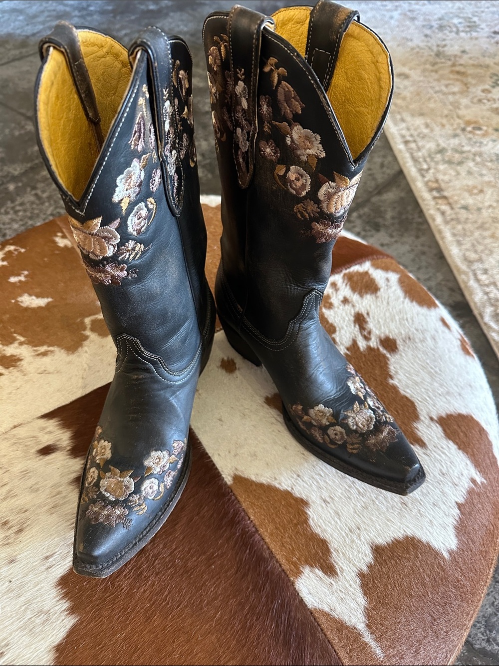 Black Floral Embroidered Cowboy Boots from Cavenders